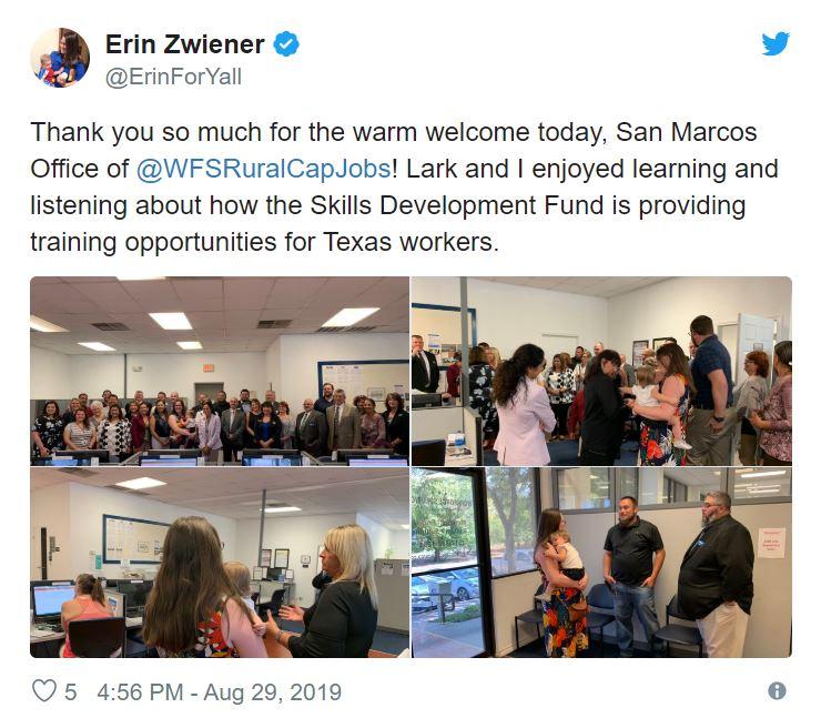 Rep. Erin Zwiener Tweet