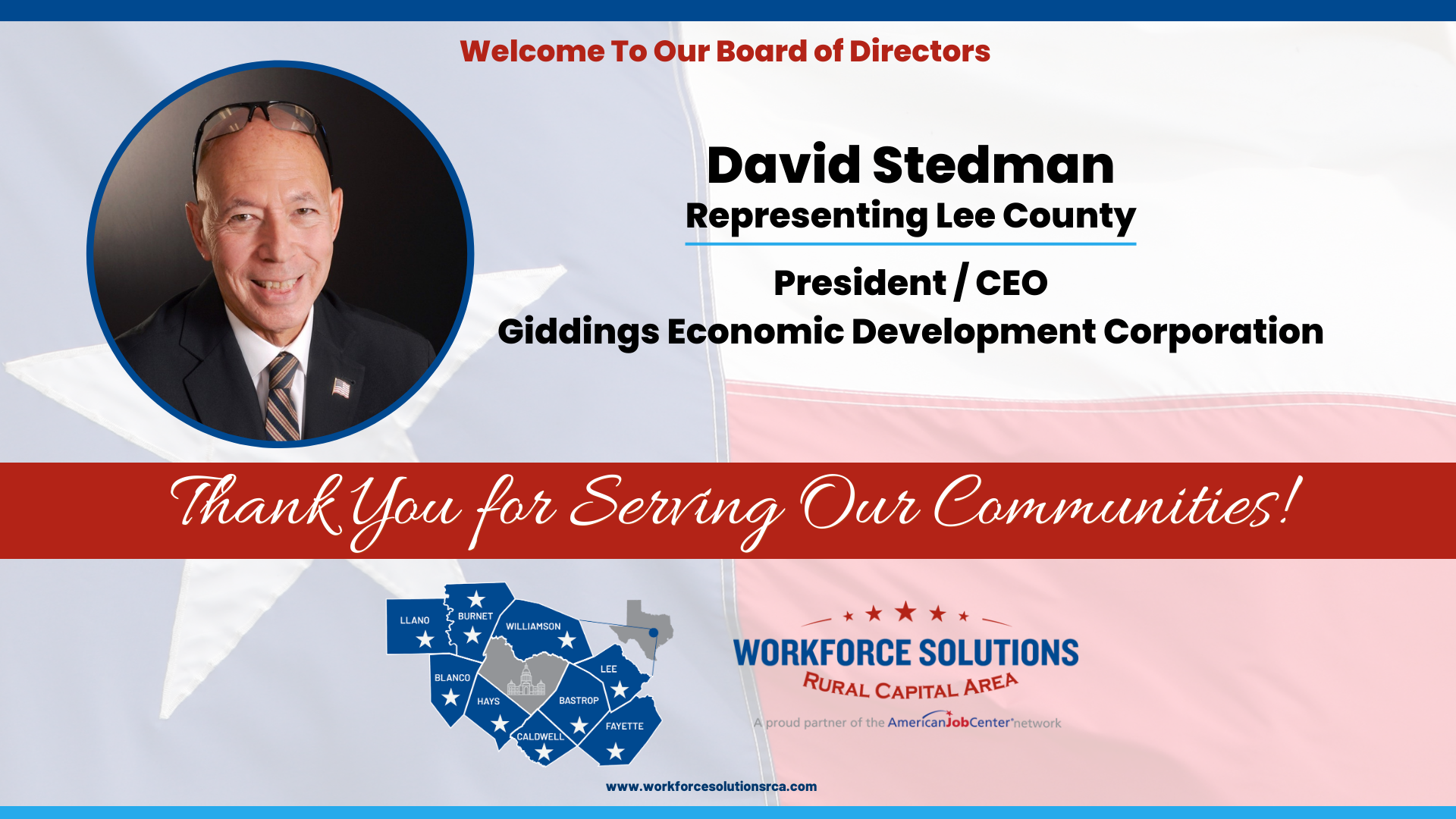 WSRCA Welcome David Stedman to its Board of Directors