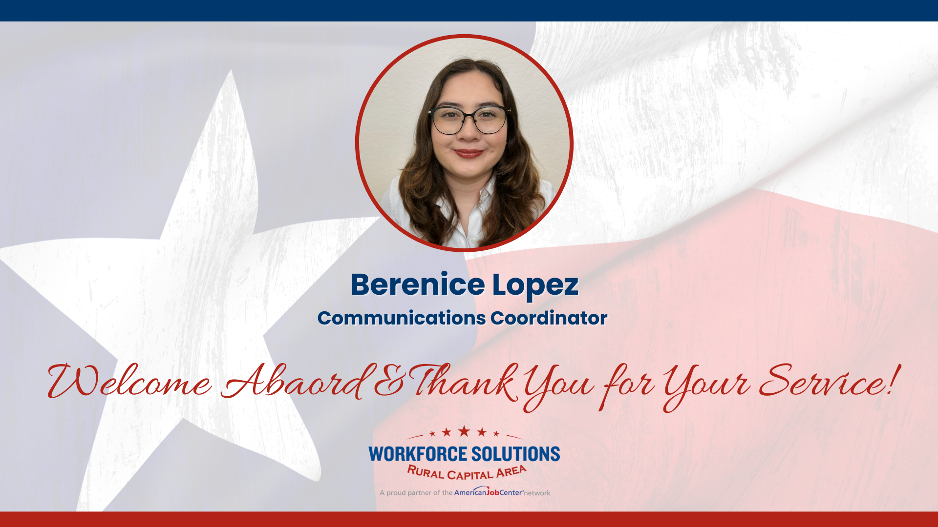 Workforce Solutions Rural Capital Area Announces Berenice Lopez as Communications Coordinator