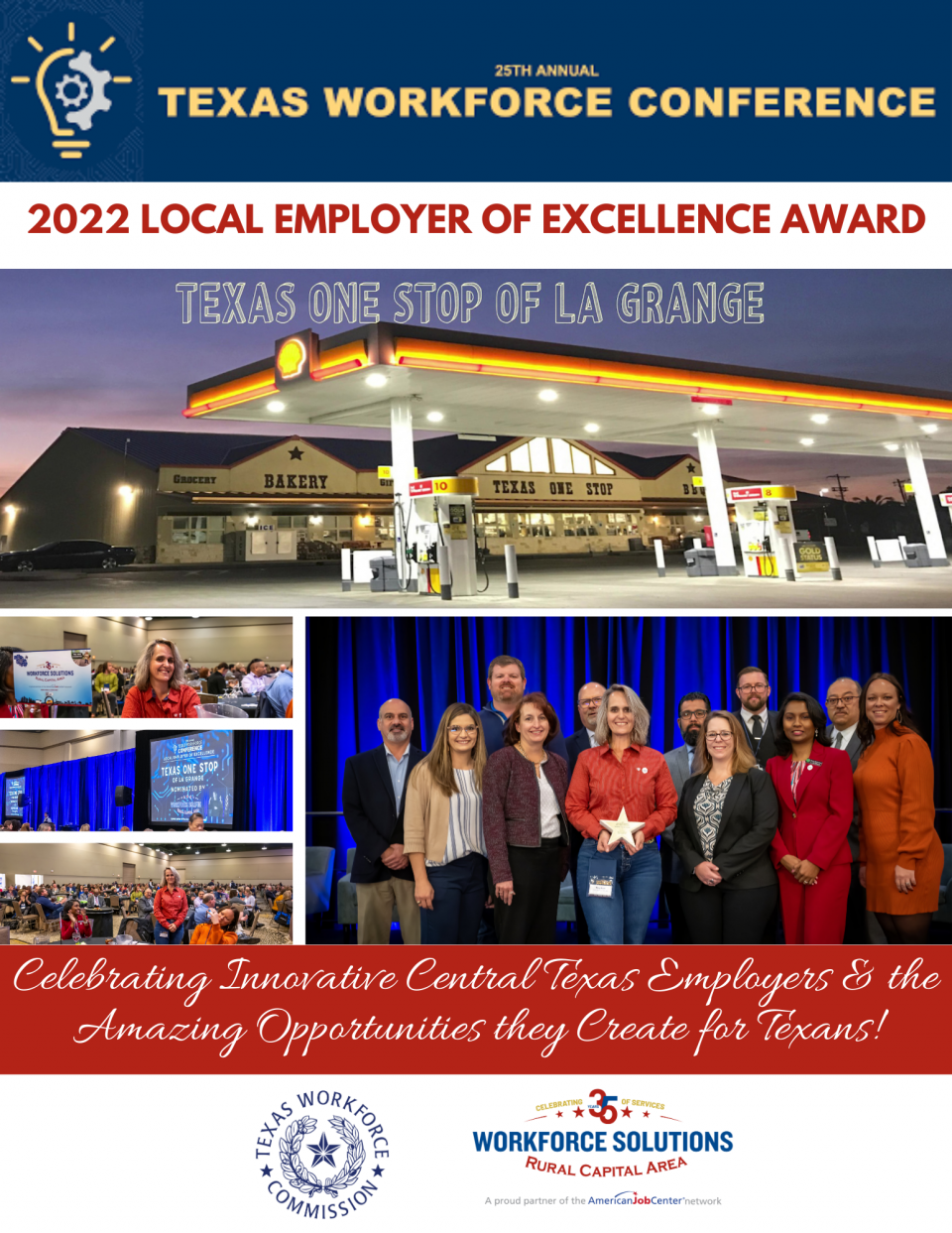 2022 Employer of Excellence Texas One Stop