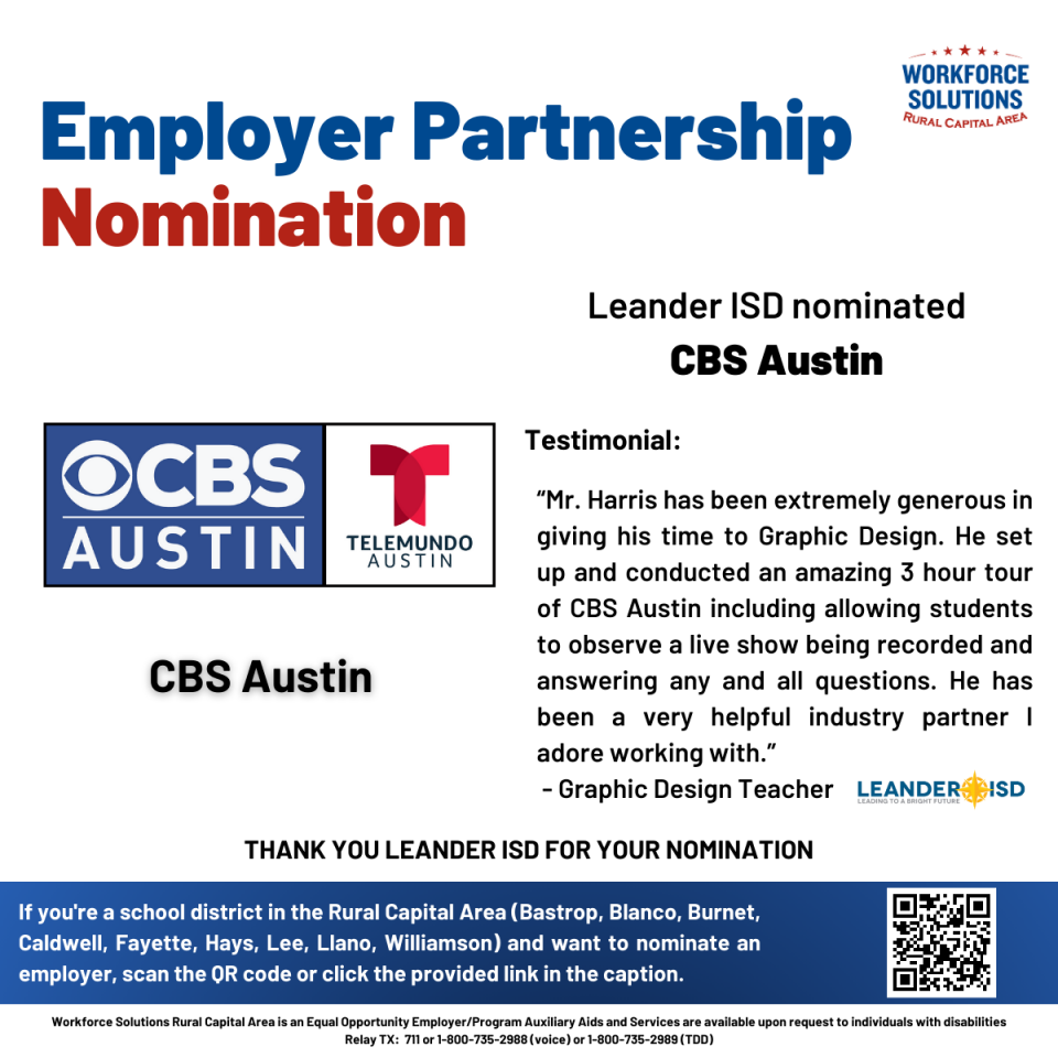 Fostering Future Talent: Leander ISD Partners with CBS Austin for Graphic Design Students