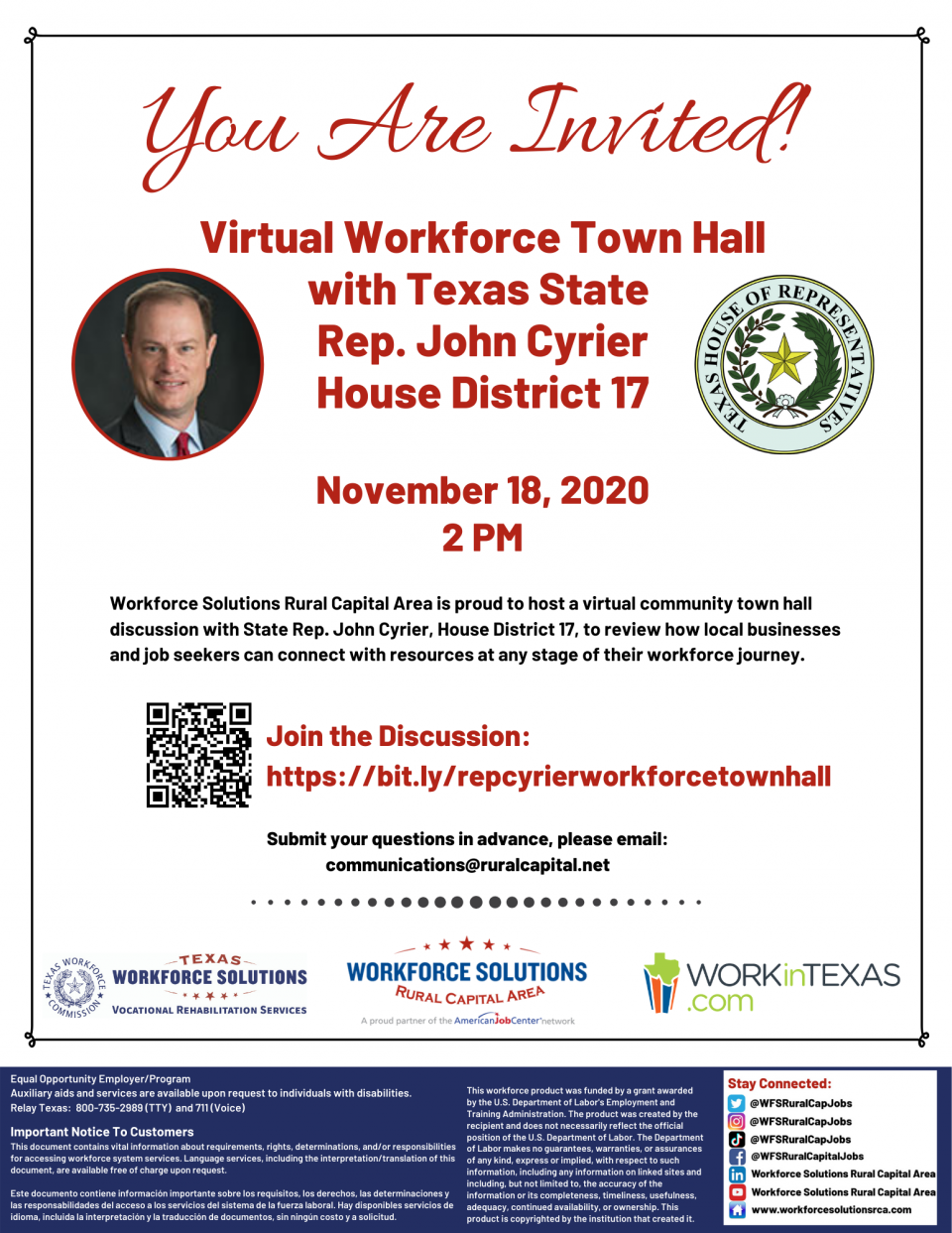 Join the Discussion: Virtual Workforce Town Hall with State Rep. John Cyrier, House District 17