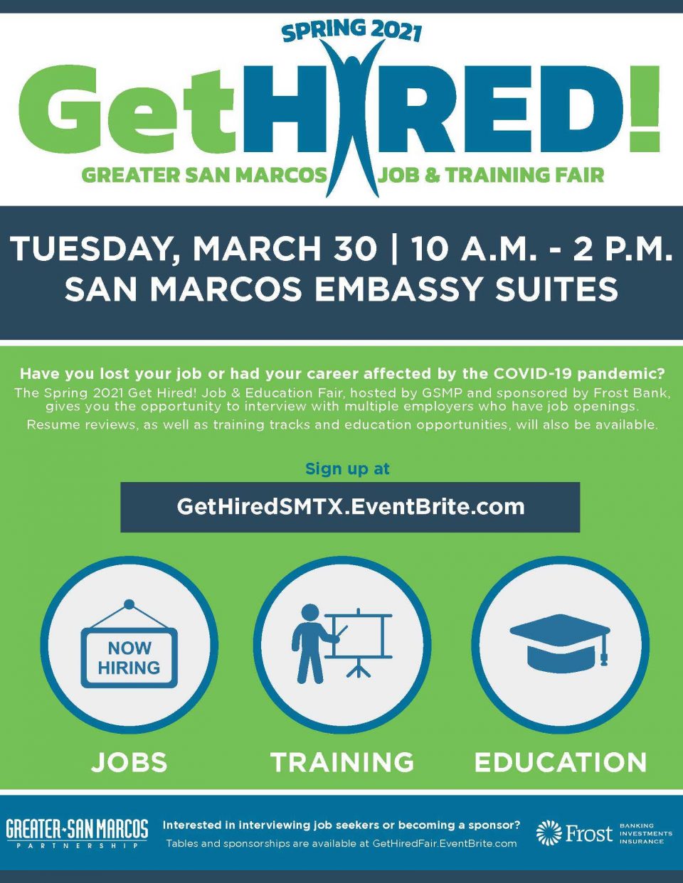 Greater San Marcos Partnership Hosting Spring 2021 Get Hired! Job & Education Fair on March 30