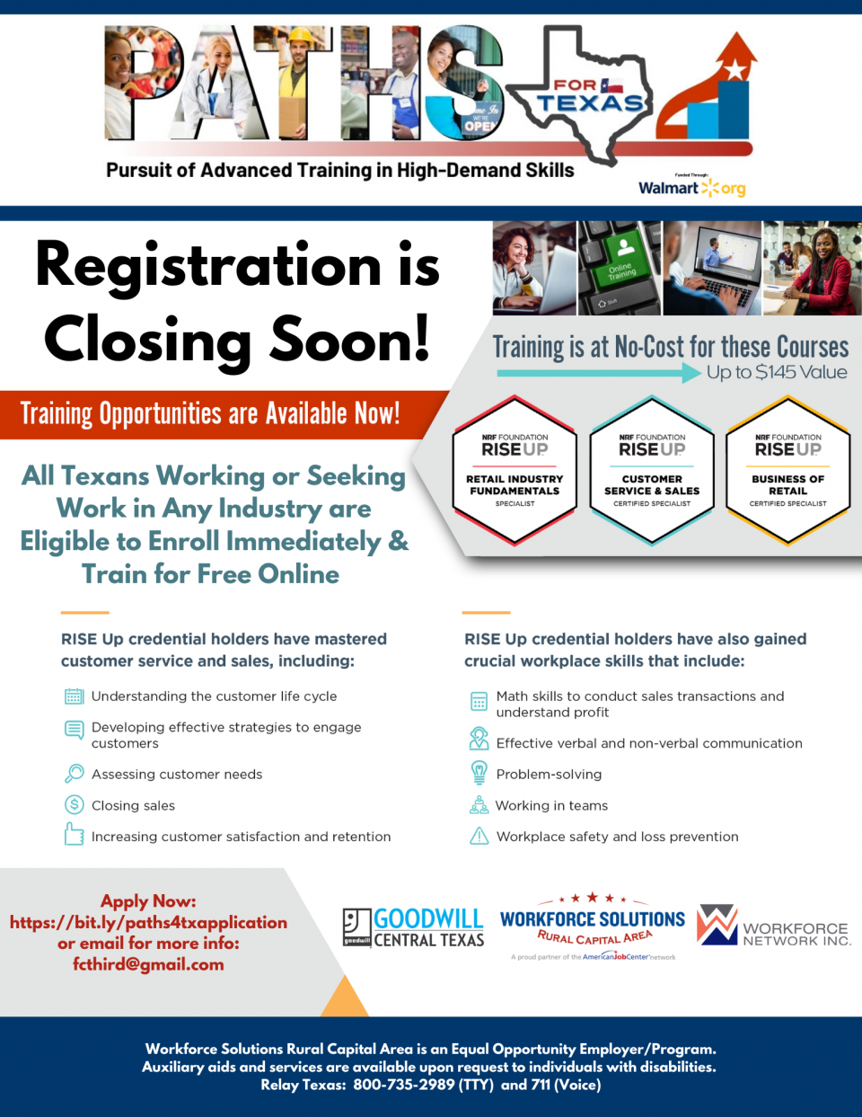 PATHS for Texas Registration Ending Soon: Enroll Immediately & Train for Free Online