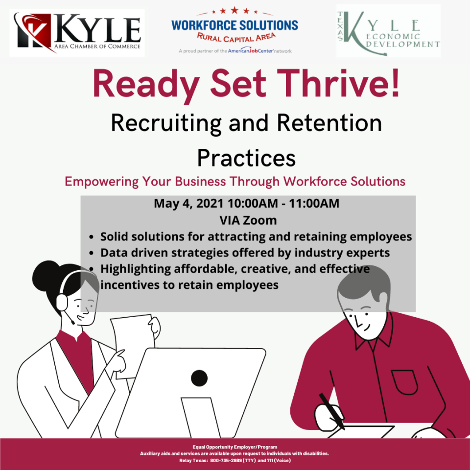 WSRCA Joins with City of Kyle Economic Development, Chamber to Host 'Ready. Set. Thrive!' Employer Webinar on May 4