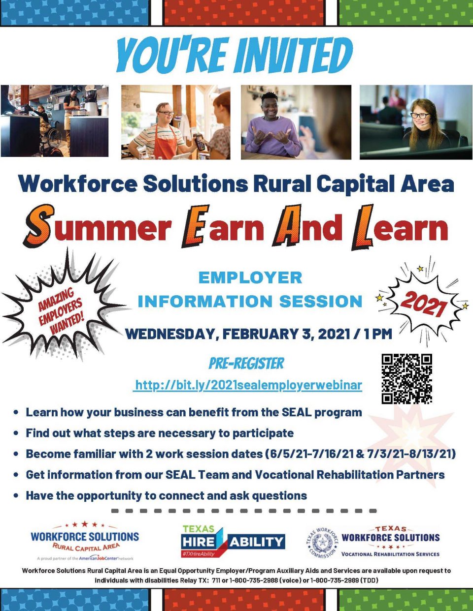 Don't Miss the Summer Earn & Learn Employer Information Webinar on Wednesday, Feb. 3