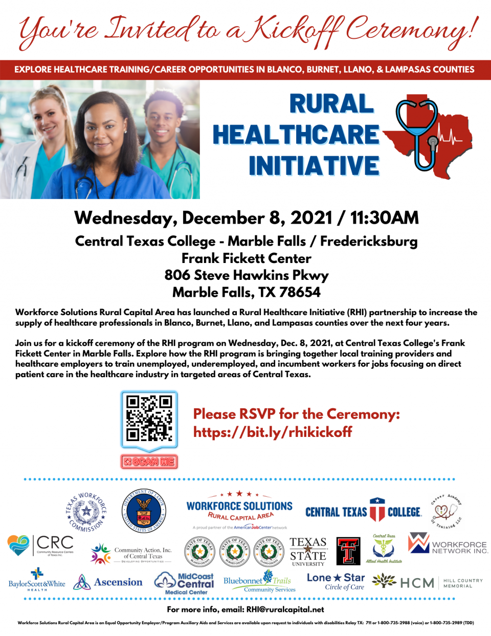 Help Celebrate Opportunity: Join Us for the Rural Healthcare Initiative Kickoff Ceremony on Dec. 8